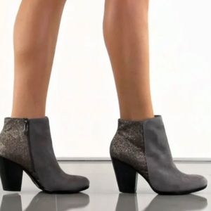 Vince Camuto Hariza Urban Glitter Heel Suede Ankle Boots